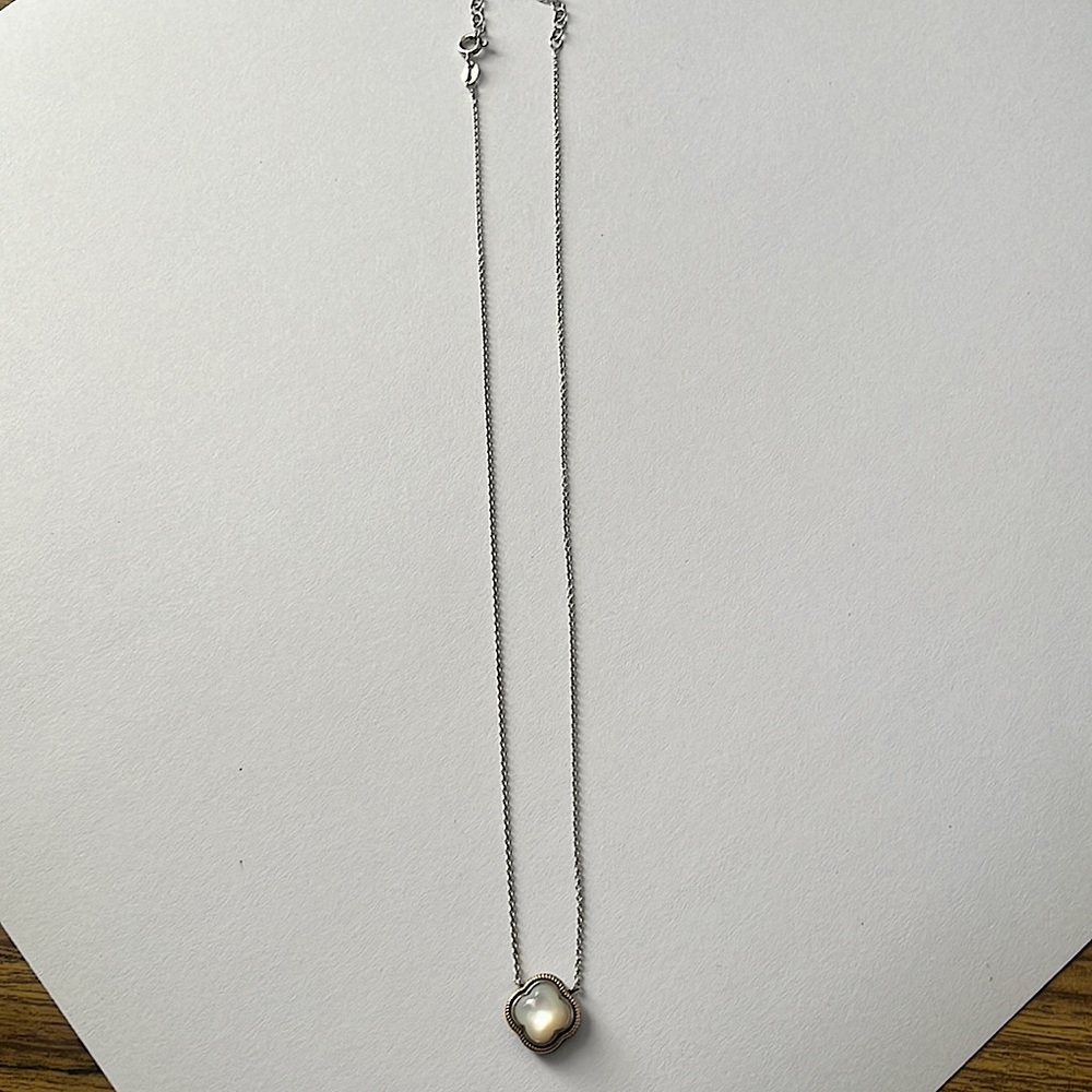 14 k and silver mother of pearl necklace, as is